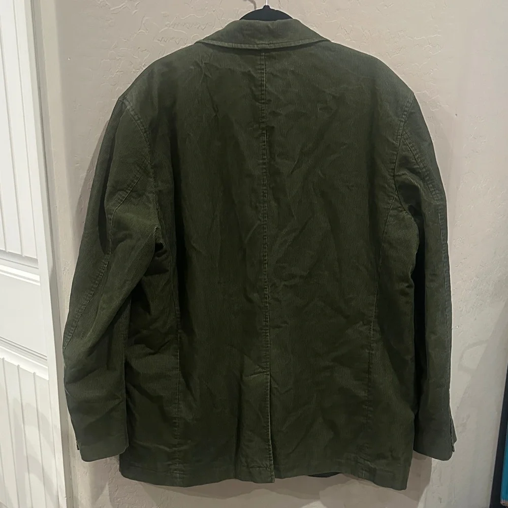J. Crew Men's Olive Corduroy Military-Inspired Field Blazer